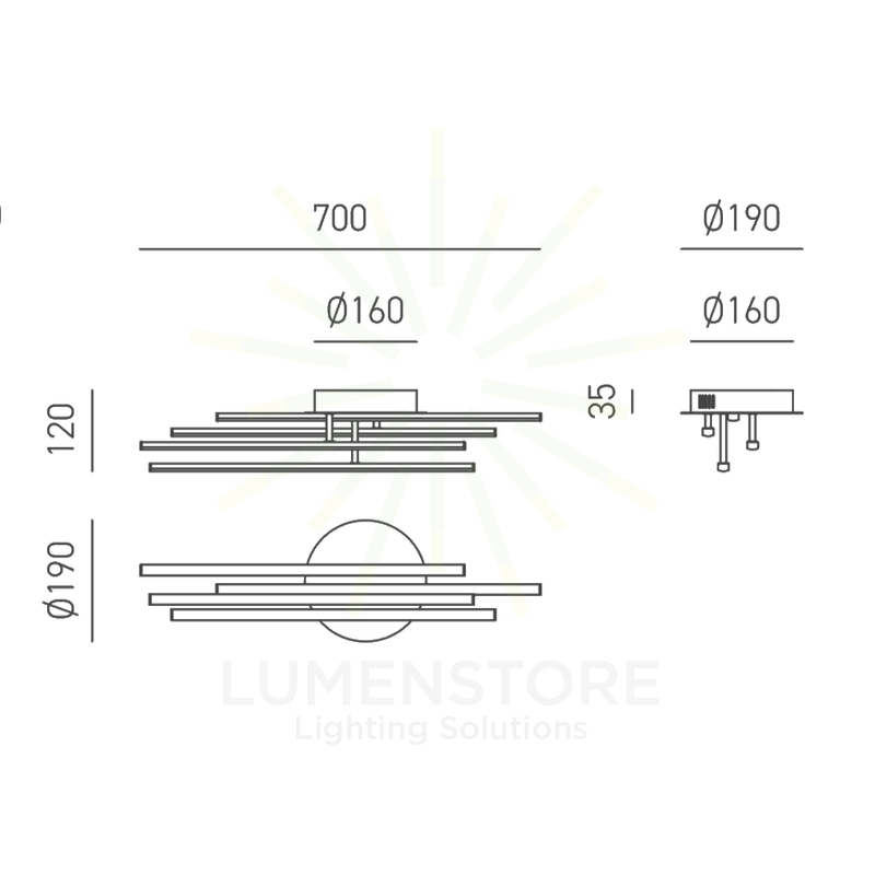 plafoniera tullia 40w luce naturale 4000k gealuce 4 modulo