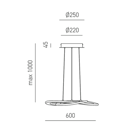 lampadario yara 40w luce naturale 4000k gealuce piccolo