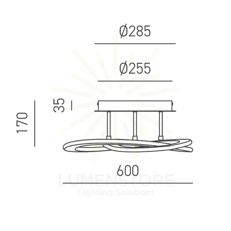 plafoniera yara 40w luce calda 3000k gealuce medio