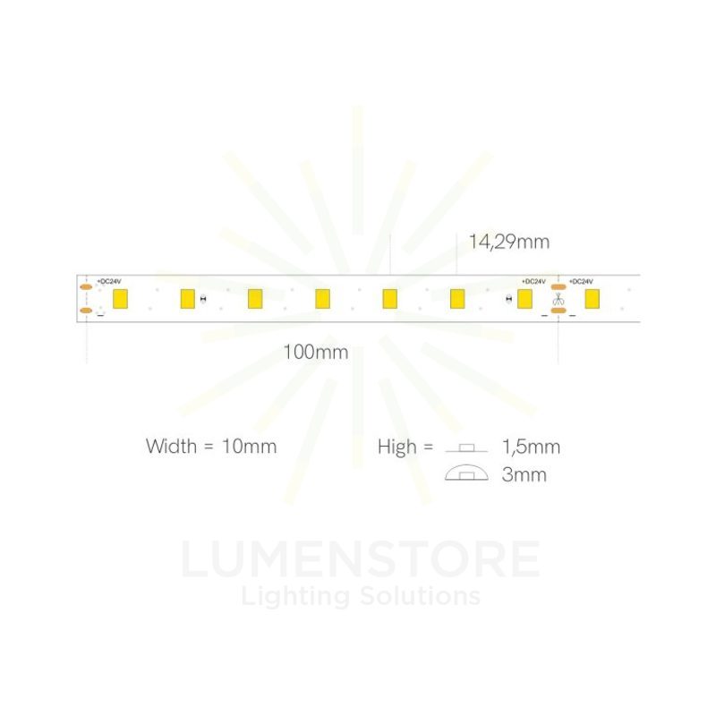 striscia led fine-84 4.8w/m 4000k 24v 5mt beneito faure smd2835 ip65