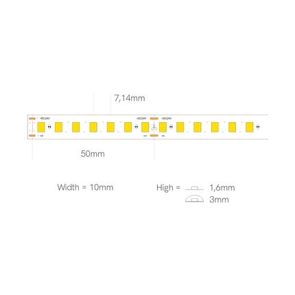 striscia led fine-69 9.6w/m 4000k 24v 5mt beneito faure smd2835