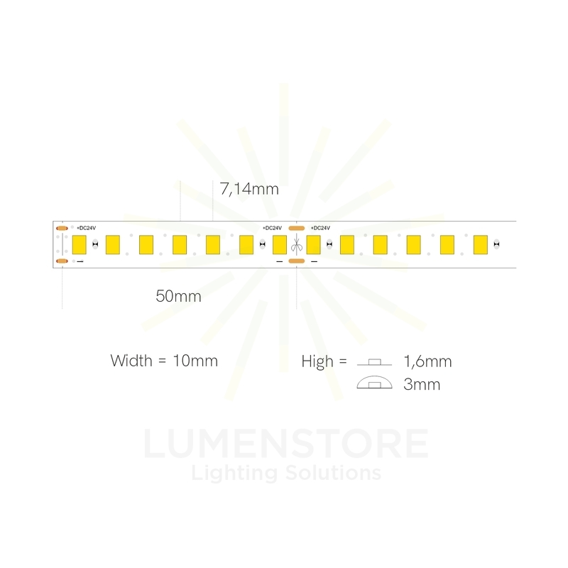 striscia led fine-69 9.6w/m 4000k 24v 5mt beneito faure smd2835