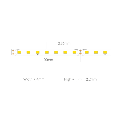 striscia led fine-49 10w/m 4000k 24v 5mt beneito faure smd2216