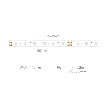 striscia led fine-46 14w/m rgb 24v 5mt beneito faure smd5050 ip65