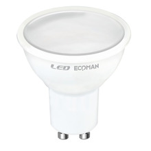 Lampadina LED Candela E14 6W luce fredda 6000K ECOMAN vetro ghiaccio  confezione 4 pezzi