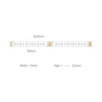 striscia led fine-50 7.5w/m rgbw 24v 5mt beneito faure smd3838