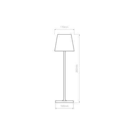 lampada da tavolo lievo 3.5w luce calda 3000k beneito faure nero ip54 batteria