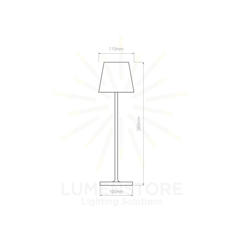 lampada da tavolo lievo 3.5w luce calda 3000k beneito faure nero ip54 batteria