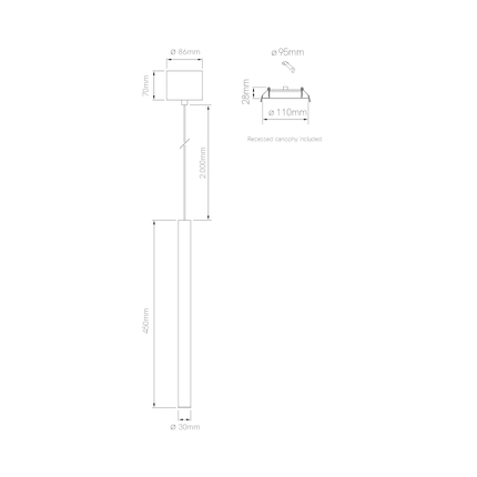 lampadario atmos slim 6w cct beneito faure nero