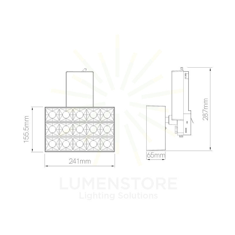 faretto led da binario 60w 220/240v cct bianco ip20 beneito faure 4950
