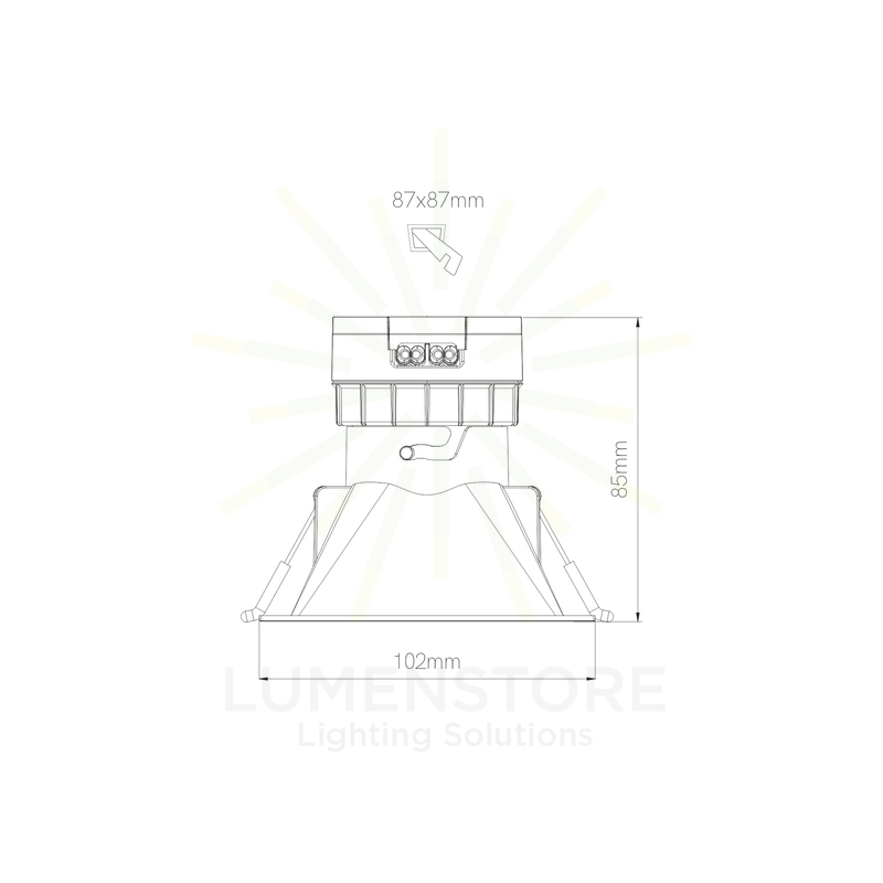 faretto da incasso pulcom square 8w 2700k/3200k/4000k beneito faure bianco ip44 ik06