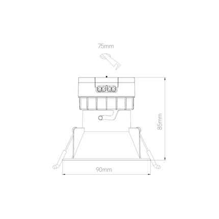 faretto da incasso pulcom round 8w 2700k/3200k/4000k beneito faure nero ip44 ik06