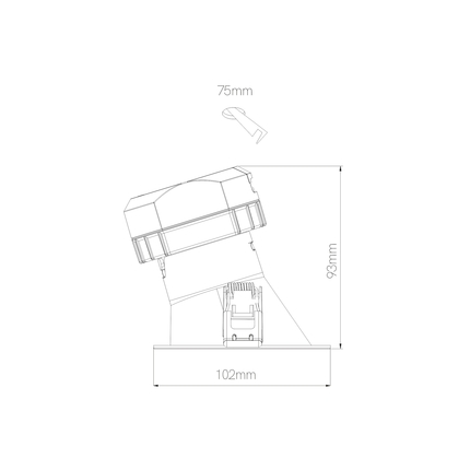 faretto da incasso pulcom asimmetrico round 8w 2700k/3200k/4000k beneito faure bianco ip44 ik06