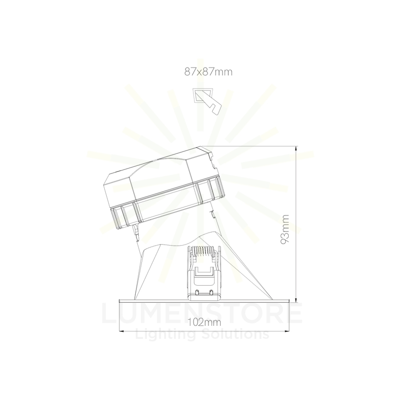 faretto da incasso pulcom asimmetrico square 8w 2700k/3200k/4000k beneito faure nero ip44 ik06