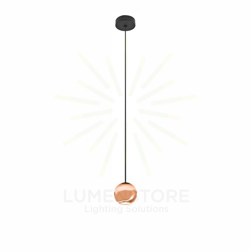 lampadario bora suspension 8.5w luce calda 3000k beneito faure oro rosa superficie