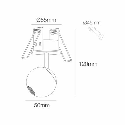 faretto bora recessed 4.5w luce calda 2700k beneito faure cromo 