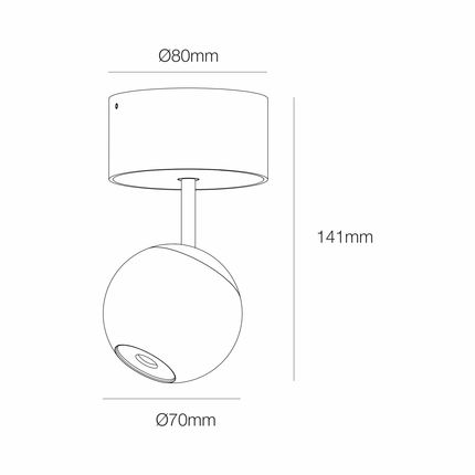 faretto bora surface 8.5w luce calda 3000k beneito faure bianco 