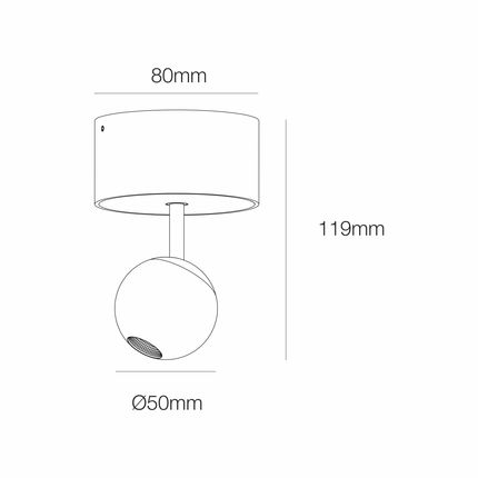 faretto bora surface 4.5w luce calda 2700k beneito faure bianco 