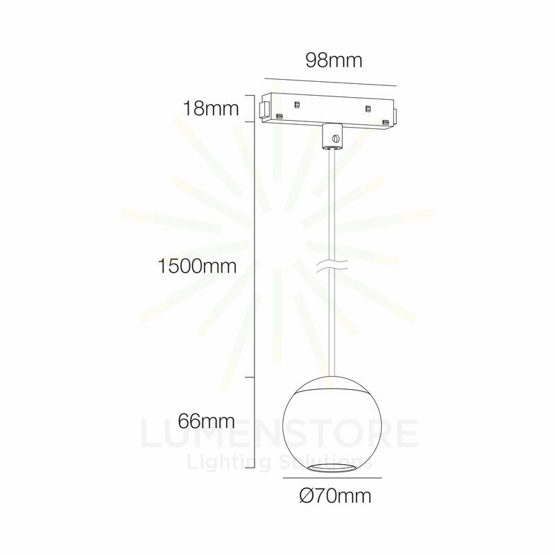 faretto bora magnet track 8.5w luce calda 2700k beneito faure oro rosa a sospensione da binario