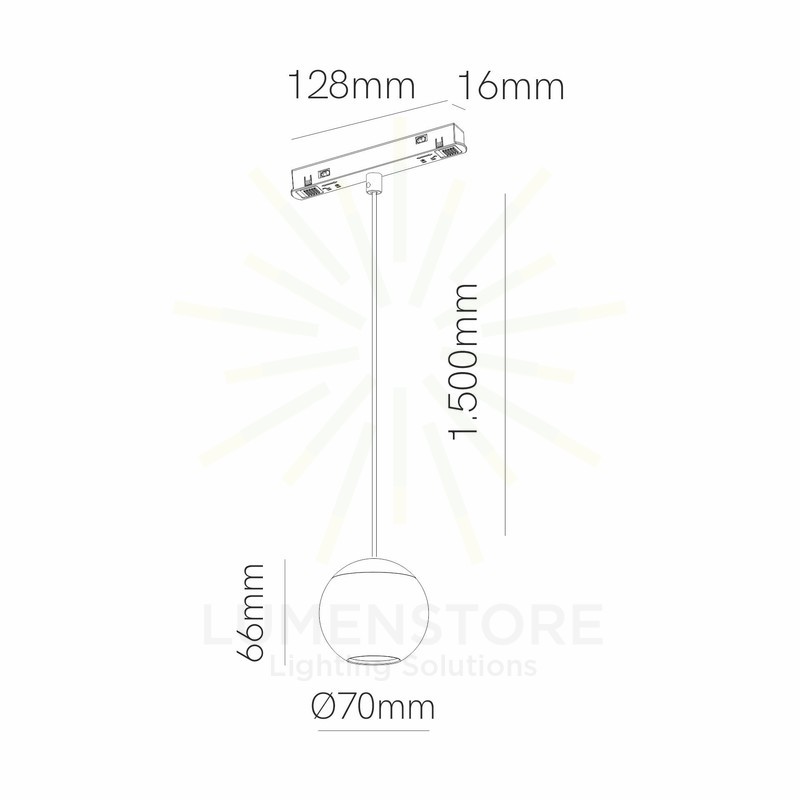 sospensione led per binario magnetico 48v 8.5w 2700k oro rosa ip20 bora-s 4579