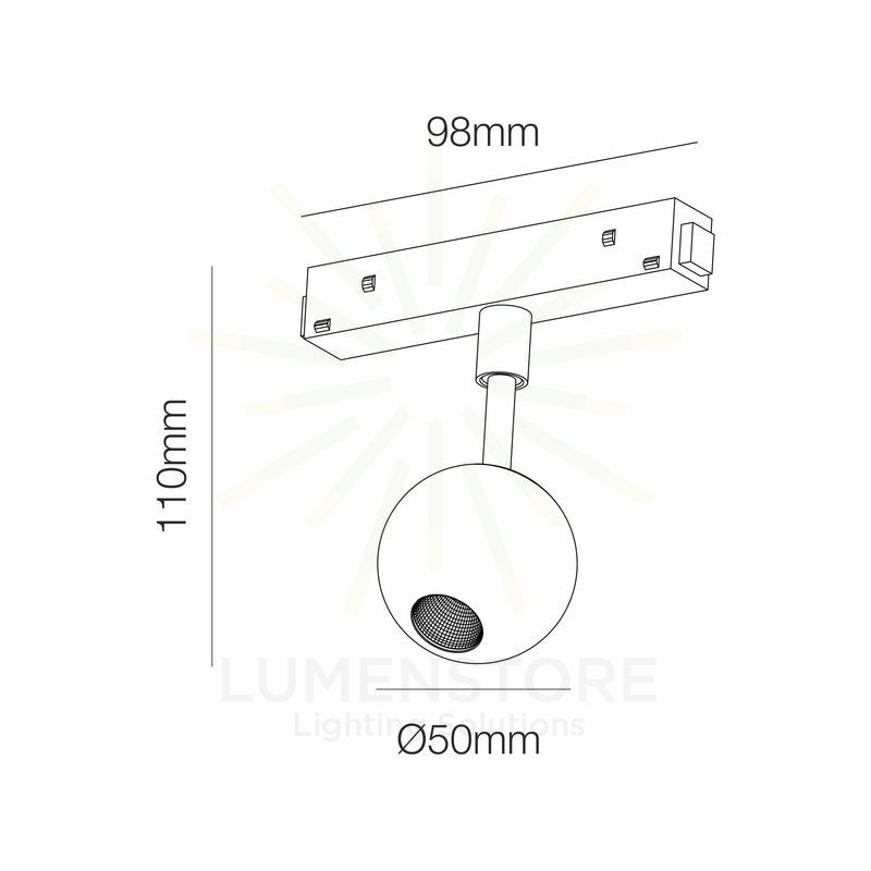 faretto bora magnet track 4.5w luce calda 3000k beneito faure cromo da binario