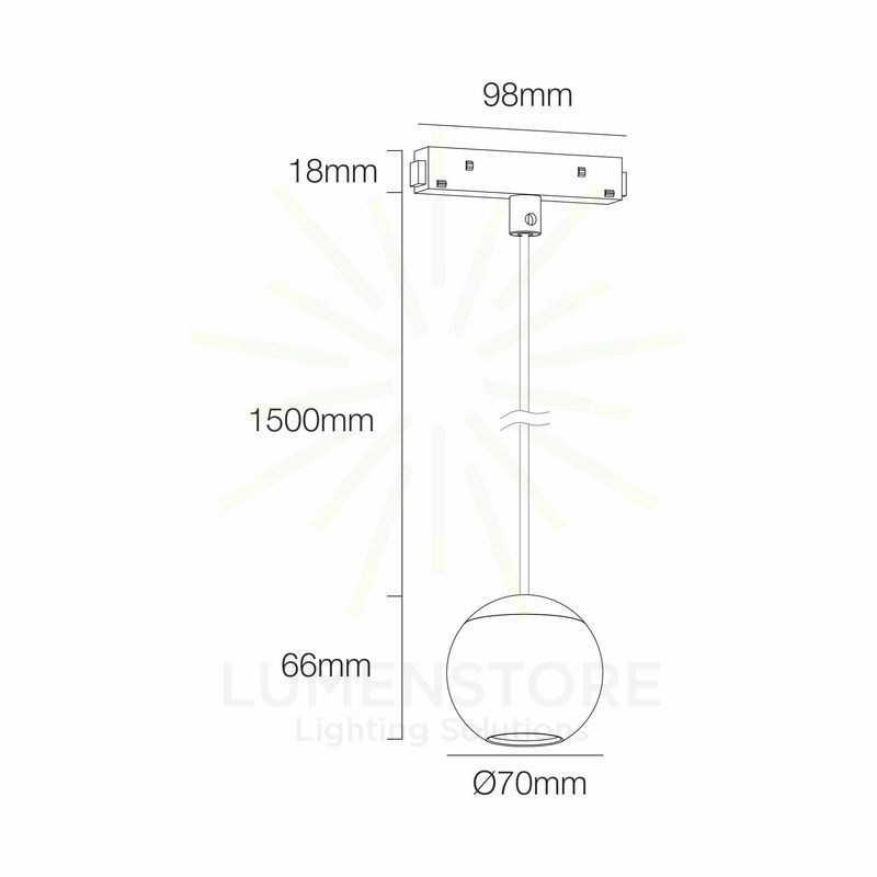 faretto bora magnet track 8.5w luce calda 3000k beneito faure cromo a sospensione da binario