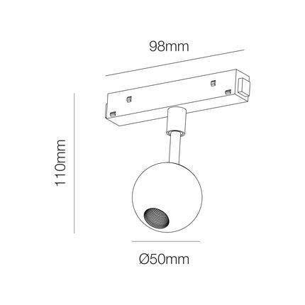 faretto bora magnet track 4.5w luce calda 3000k beneito faure oro rosa da binario