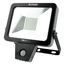 proiettore led proled 30w luce naturale 4000k ecoman nero ip44 slim sensor