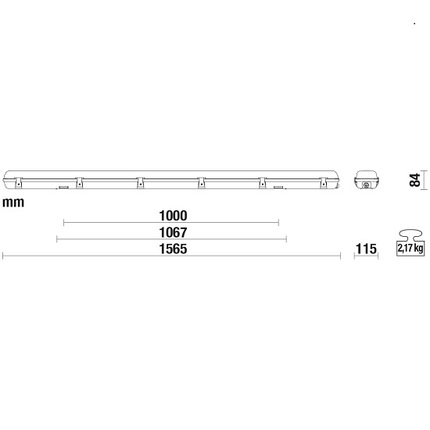 reglette led linea150 per tubi led 2xt8 ecoman ip65 