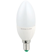 lampadina led candela e14 6w luce calda 3000k ecoman dimmerabile vetro trasparente