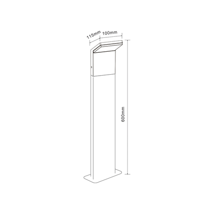paletto led 9w 220/240v 3000k bianco 60cm ip54 beneito faure 4709