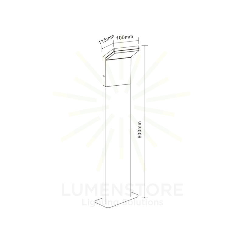 paletto led 9w 220/240v 3000k bianco 60cm ip54 beneito faure 4709