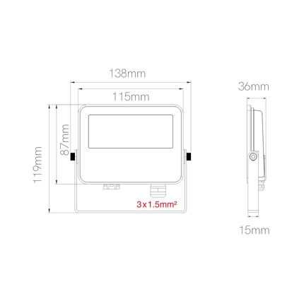 proiettore sky switch 10w cct beneito faure grigio ip65 ik08