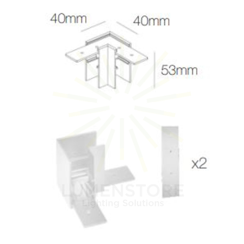 accessorio giunzione "l" angolo piano per magnet track surface beneito faure bianco